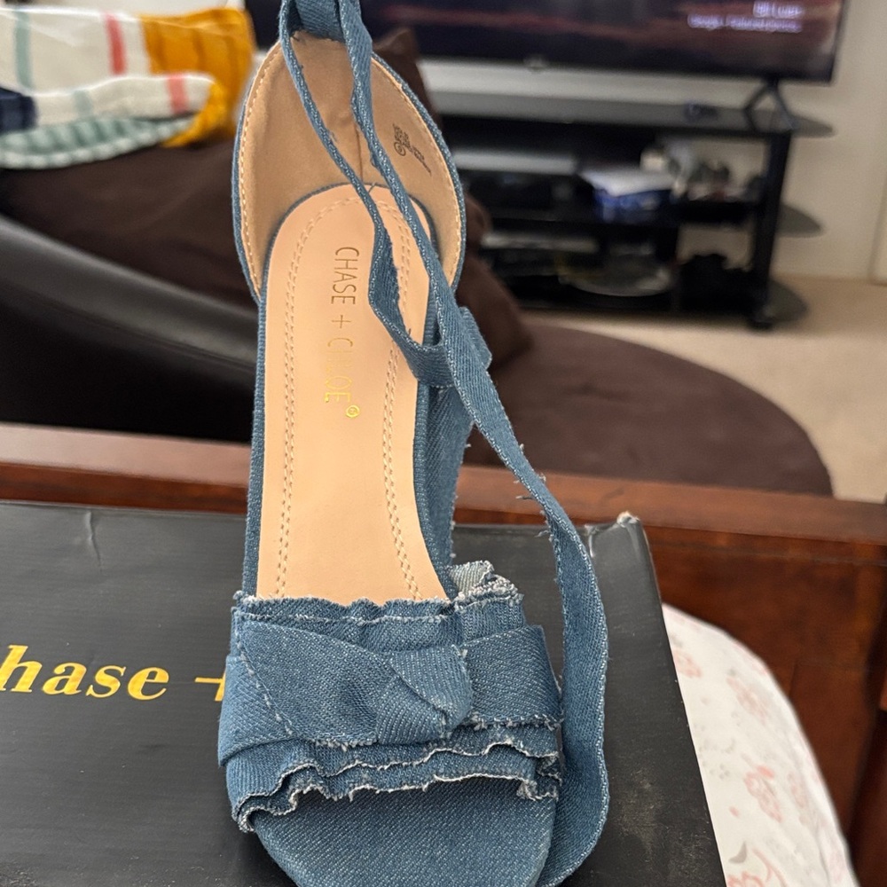 Chase + Chloe Women's Denim Heels